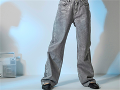 Kids ONLY light grey denim silver wide jeans